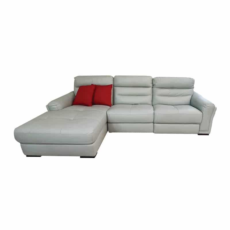 Bernado 3 Seater Half Leather Recliner L-shaped Sofa (Display Set)