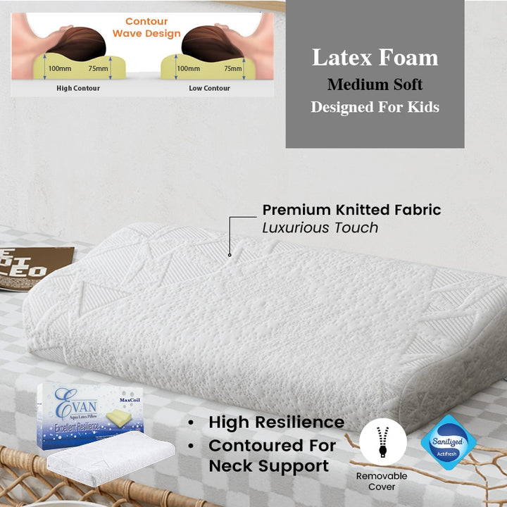 Evan Aqua Latex Pillow (Kid)