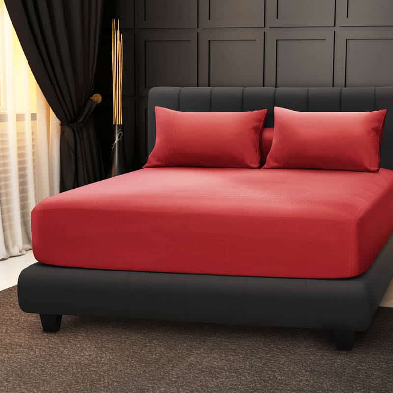 Free 1pc 4'' Easy Care Fitted Bedsheet + 1pc Pillow Case（Random Colour )