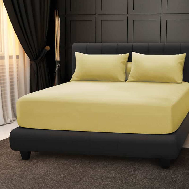 Free 1pc 4'' Easy Care Fitted Bedsheet + 1pc Pillow Case（Random Colour )