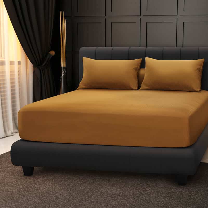 Free 1pc 4'' Easy Care Fitted Bedsheet + 1pc Pillow Case（Random Colour )