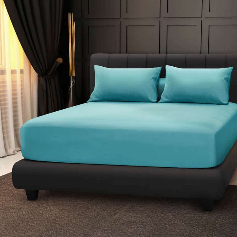 Free 1pc 4'' Easy Care Fitted Bedsheet + 1pc Pillow Case（Random Colour )