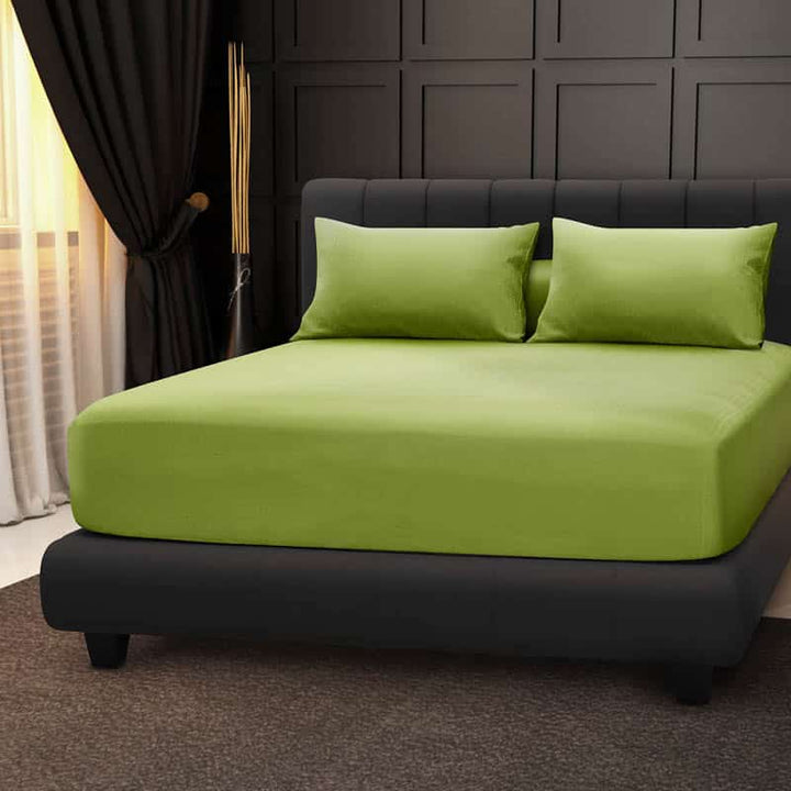 Free 1pc 4'' Easy Care Fitted Bedsheet + 1pc Pillow Case（Random Colour )