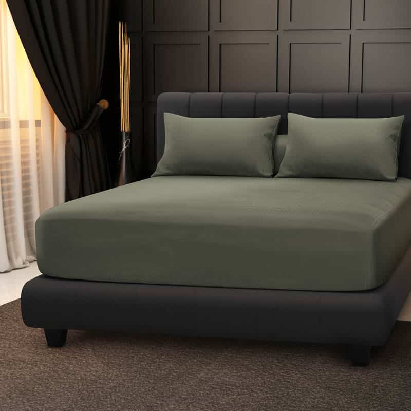 Free 1pc 4'' Easy Care Fitted Bedsheet + 1pc Pillow Case（Random Colour )