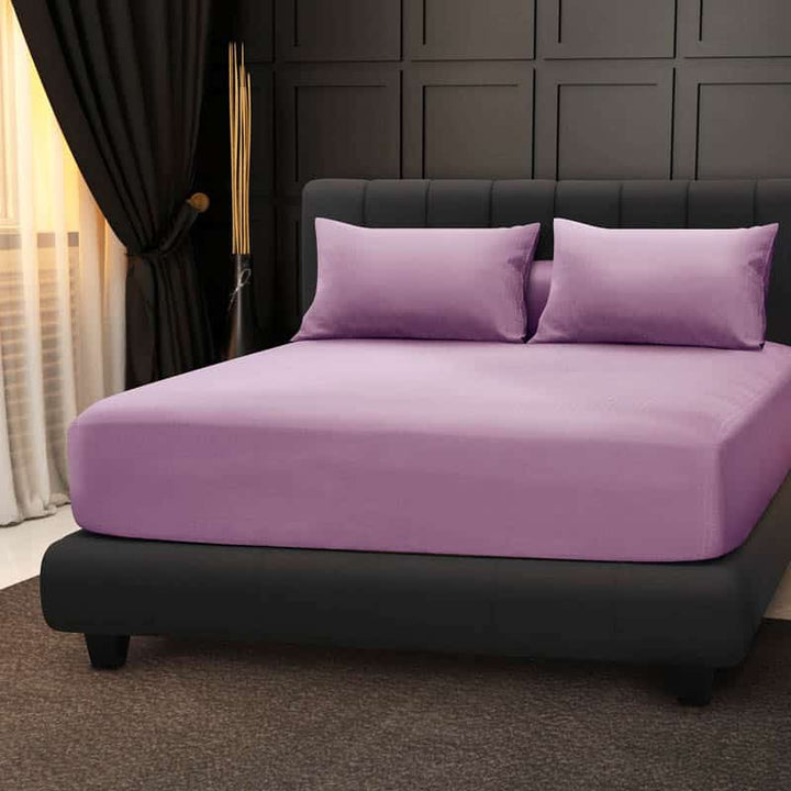 Free 1pc 4'' Easy Care Fitted Bedsheet + 1pc Pillow Case（Random Colour )