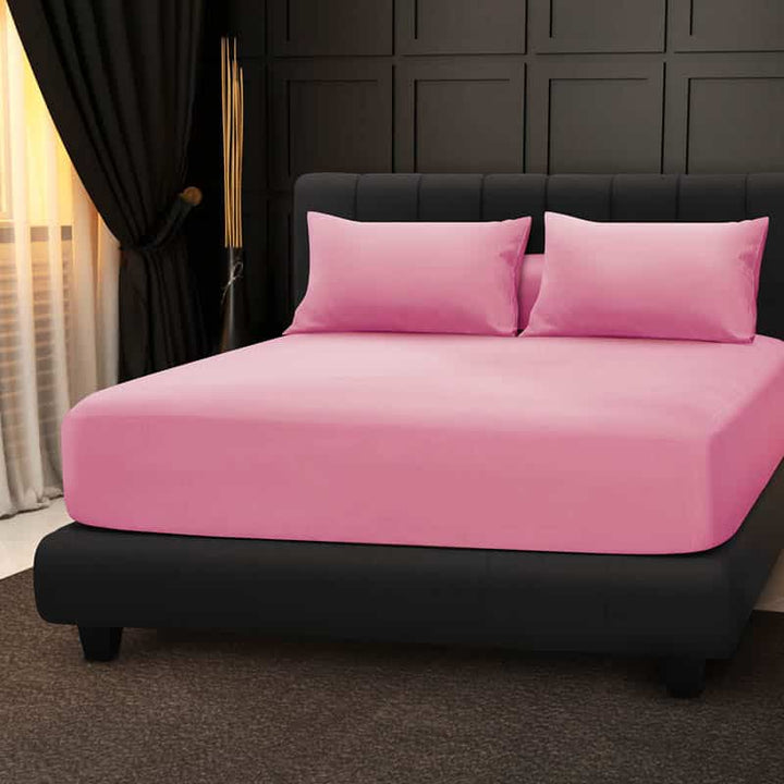 Free 1pc 4'' Easy Care Fitted Bedsheet + 1pc Pillow Case（Random Colour )