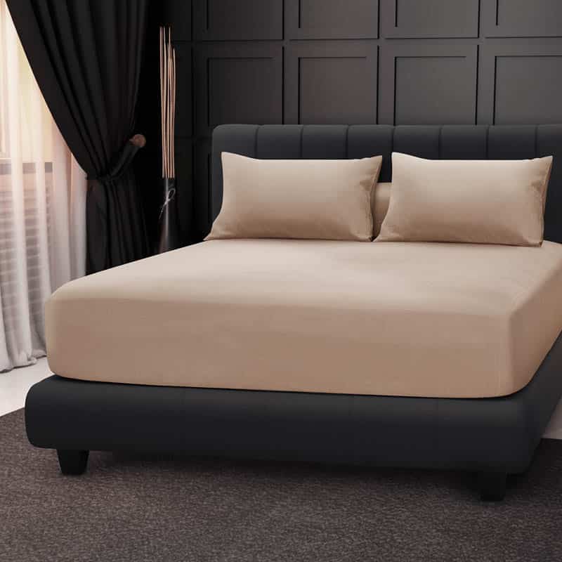 Free 1pc 4'' Easy Care Fitted Bedsheet + 1pc Pillow Case（Random Colour )