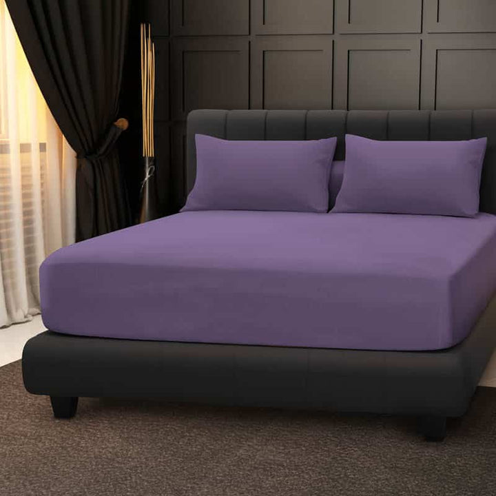 Free 1pc 4'' Easy Care Fitted Bedsheet + 1pc Pillow Case（Random Colour )