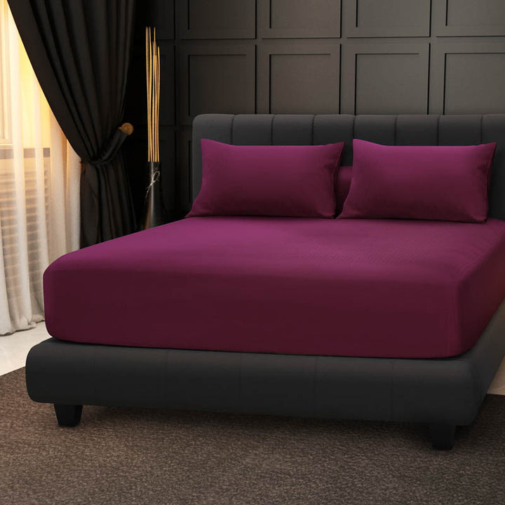 Free 1pc 4'' Easy Care Fitted Bedsheet + 1pc Pillow Case（Random Colour )