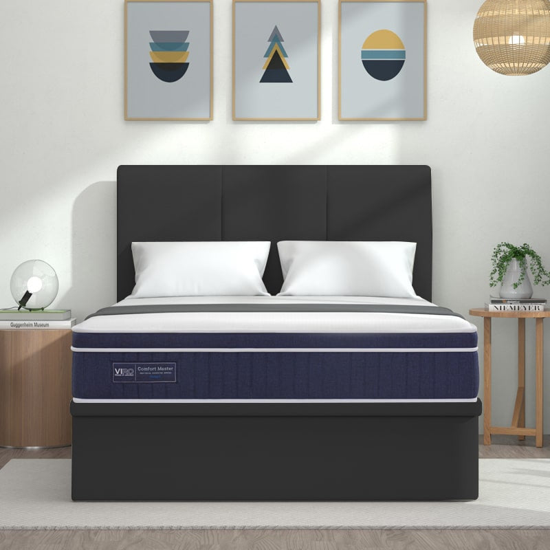 Comfort Master 10.5" Pocketed Spring Mattress + Alpha Storage Bed (Package)