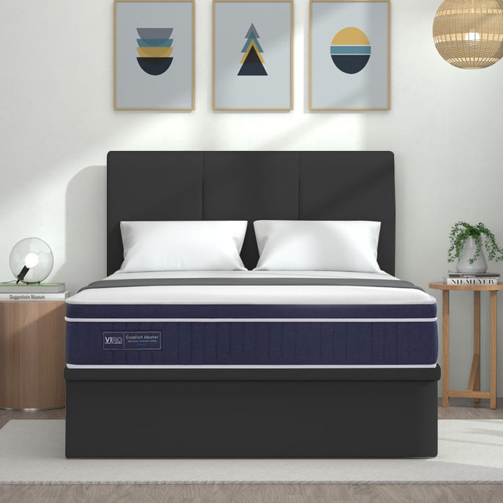 Comfort Master 10.5" Pocketed Spring Mattress + Alpha Storage Bed (Package)