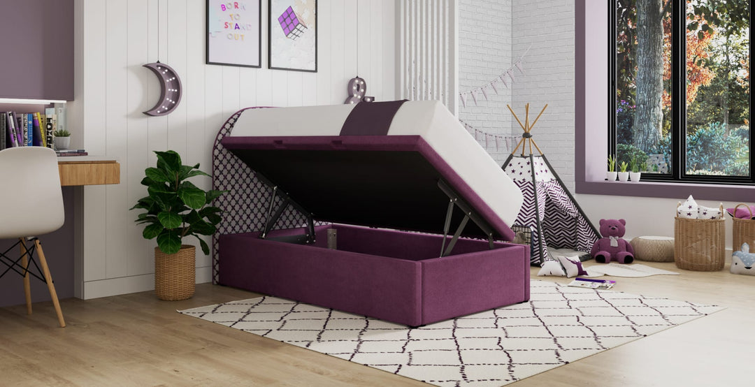 Adey Headboard + Van Syera Storage Bed