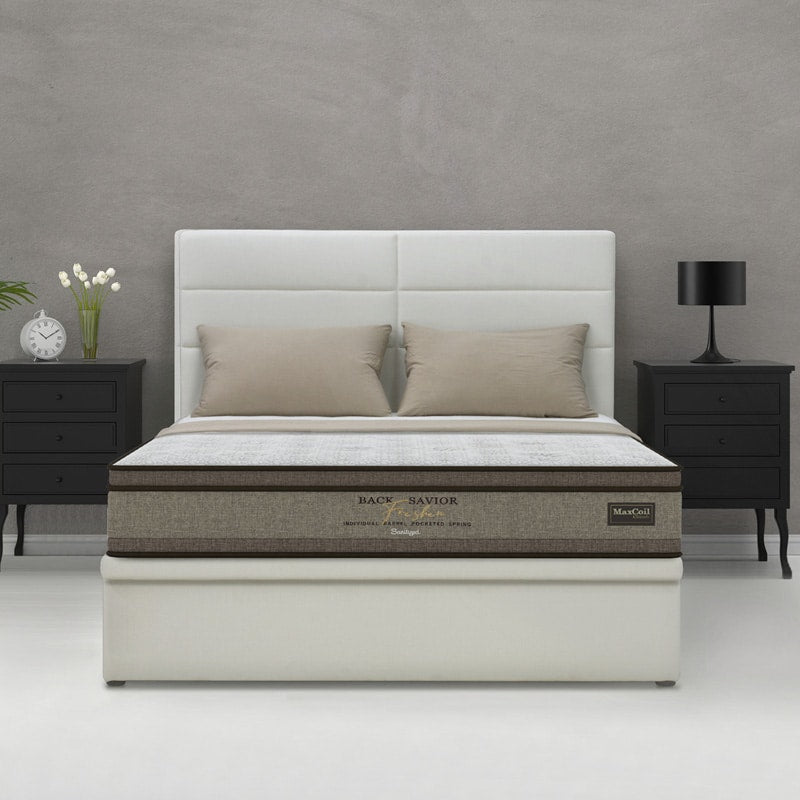Back Savior Freshen 10.5" Pocketed Spring Mattress + Ezra Storage Bed (Package)