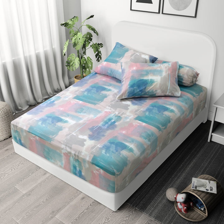 Dream World Cotton Blend Fitted Bedsheet Set