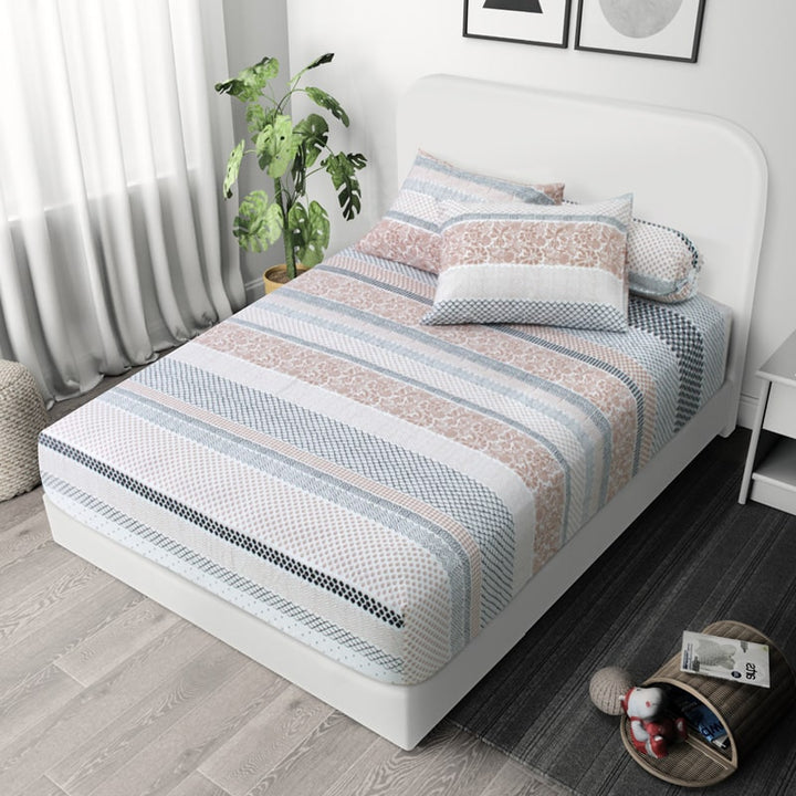 Dream World Cotton Blend Fitted Bedsheet Set