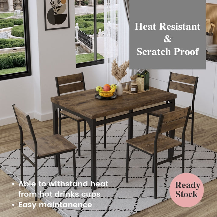 Damon Table + Chairs (1 + 4 Dining Set)