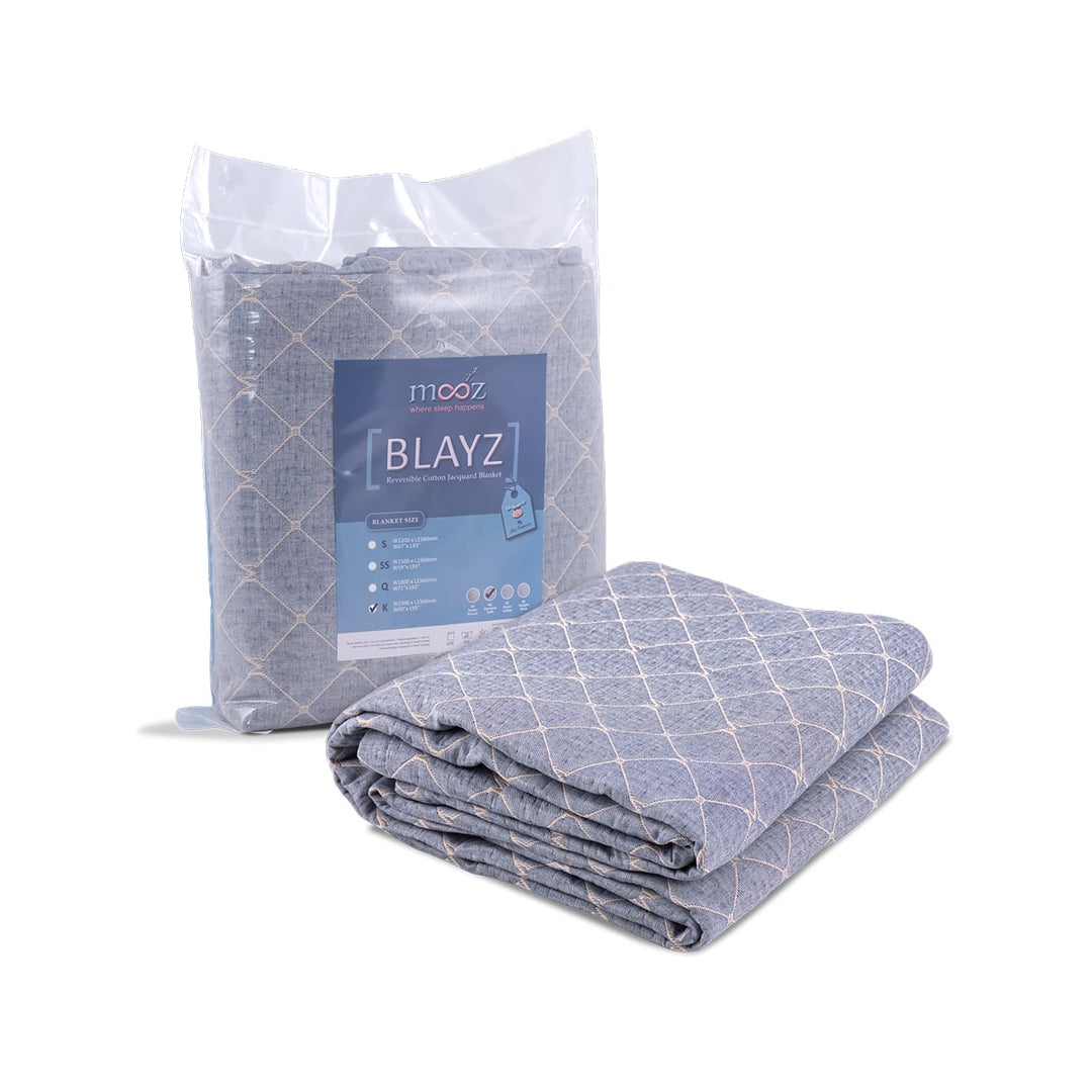 Blayz Reversible Cotton Jacquard Blanket