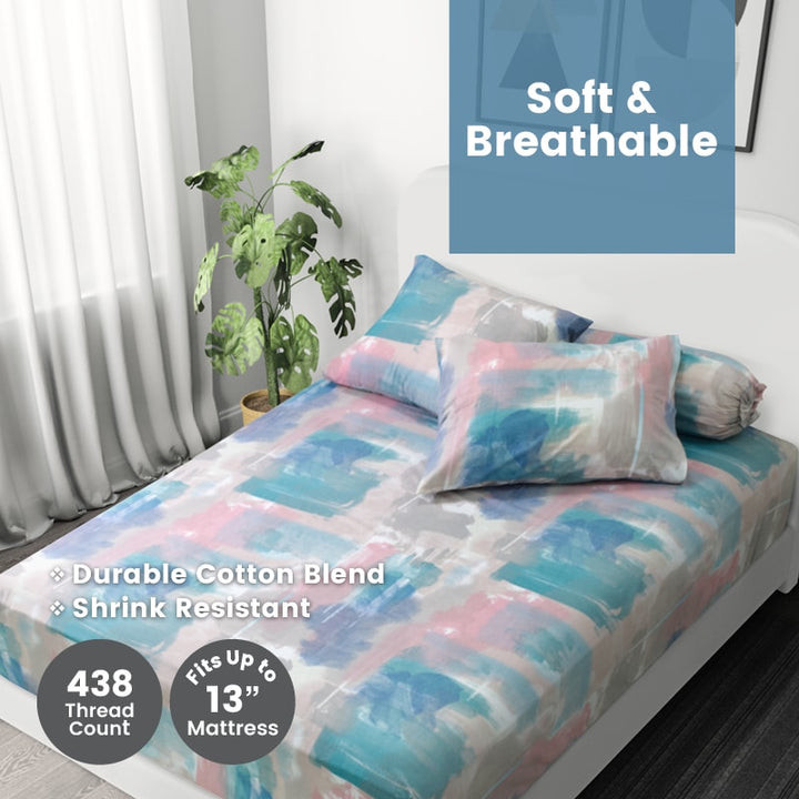 Dream World Cotton Blend Fitted Bedsheet Set