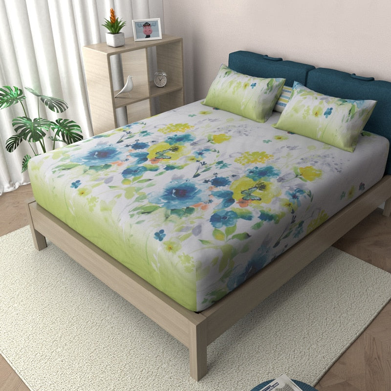 Garden Cotton Fitted Bedsheet Set