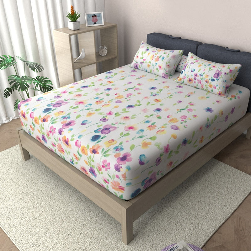 Garden Cotton Fitted Bedsheet Set