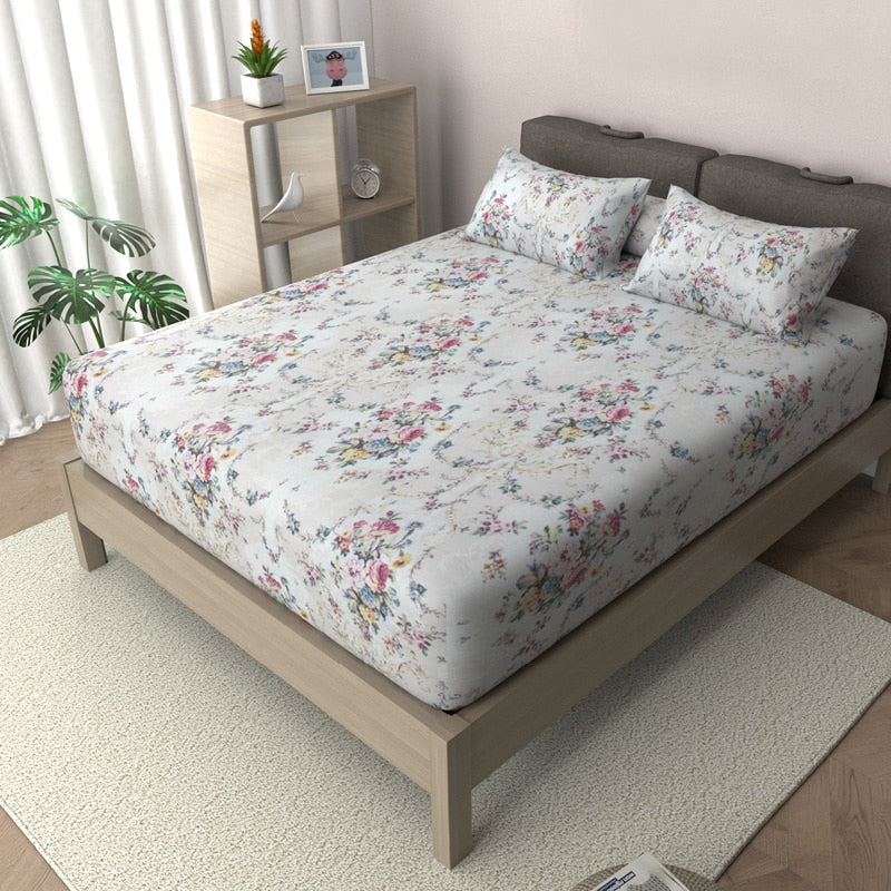 Garden Cotton Fitted Bedsheet Set
