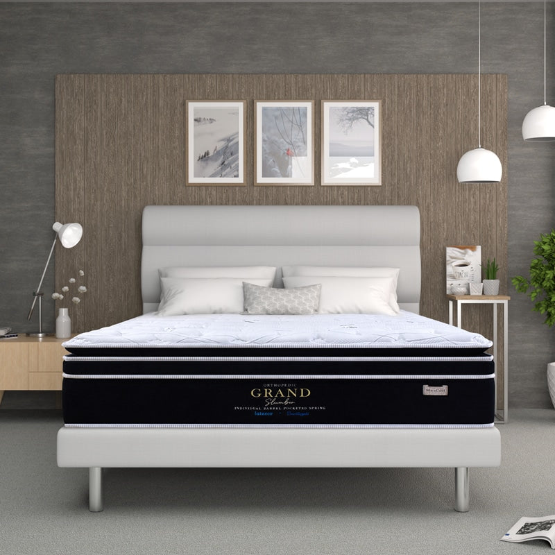 Grand Slumber 13.5″ Pocketed Spring Mattress + Day Angel Bed Frame (Package)