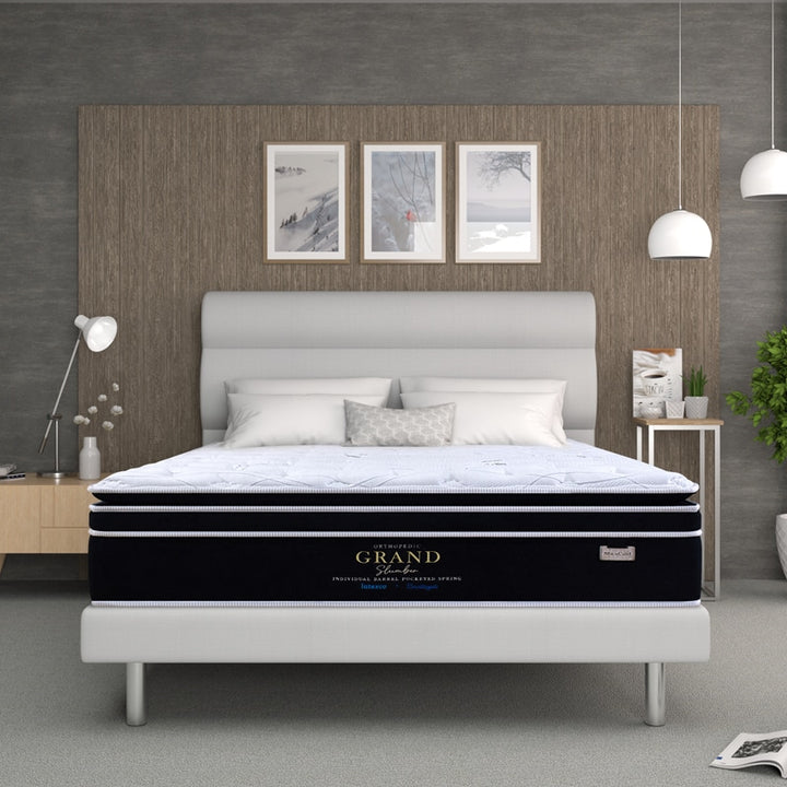 Grand Slumber 13.5″ Pocketed Spring Mattress + Day Angel Bed Frame (Package)