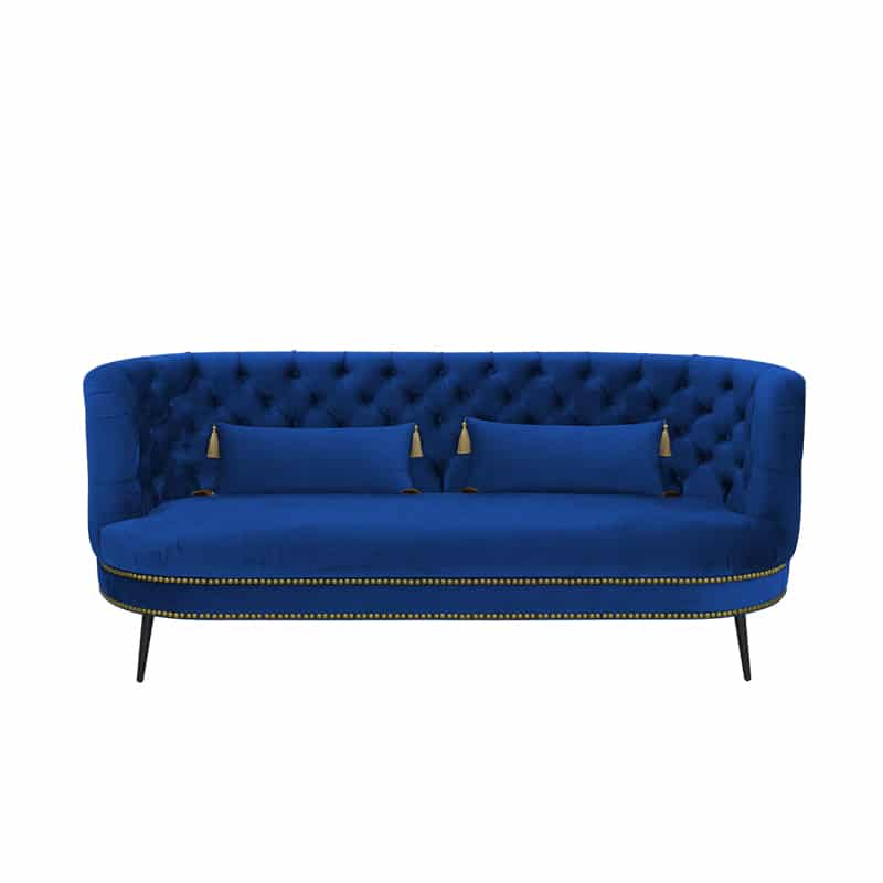 Tessah Velvet 3 Seater Chesterfield Sofa