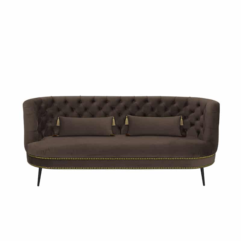 Tessah Velvet 3 Seater Chesterfield Sofa