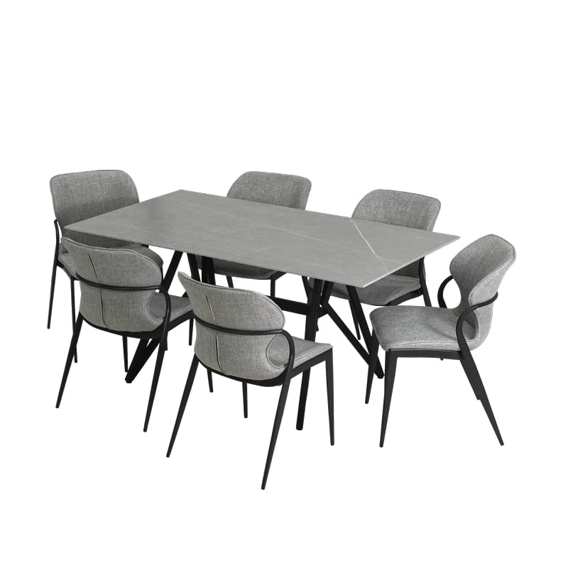 Jolie Sintered Stone Dining Table W1600mm + Jone Chairs (1 + 6 Dining Set)