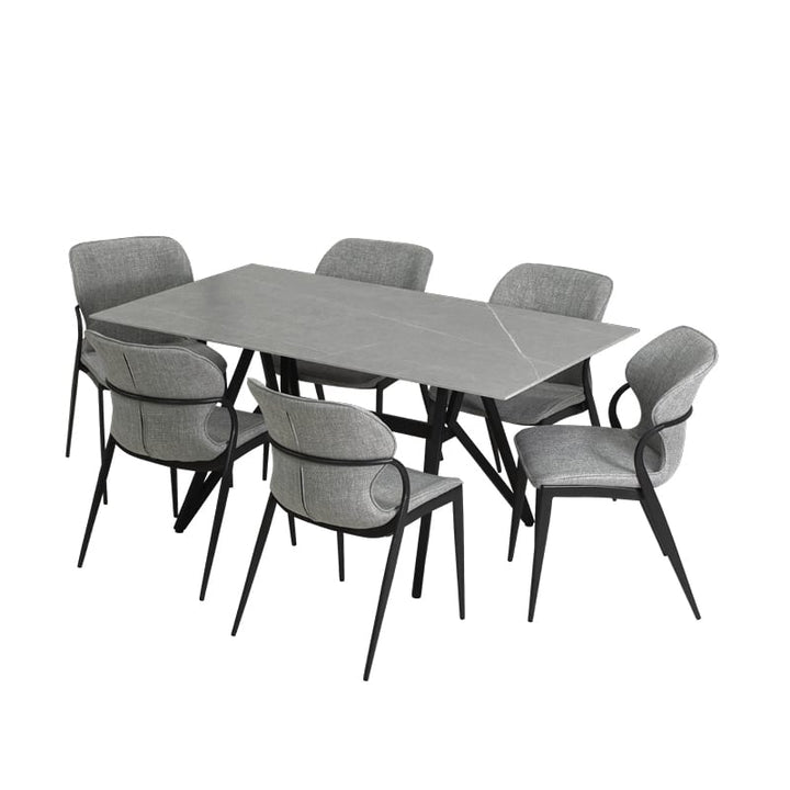 Jolie Sintered Stone Dining Table W1600mm + Jone Chairs (1 + 6 Dining Set)