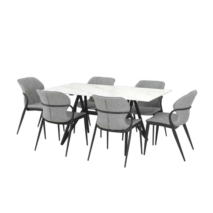 Jolie Sintered Stone Dining Table W1600mm + Jone Chairs (1 + 6 Dining Set)