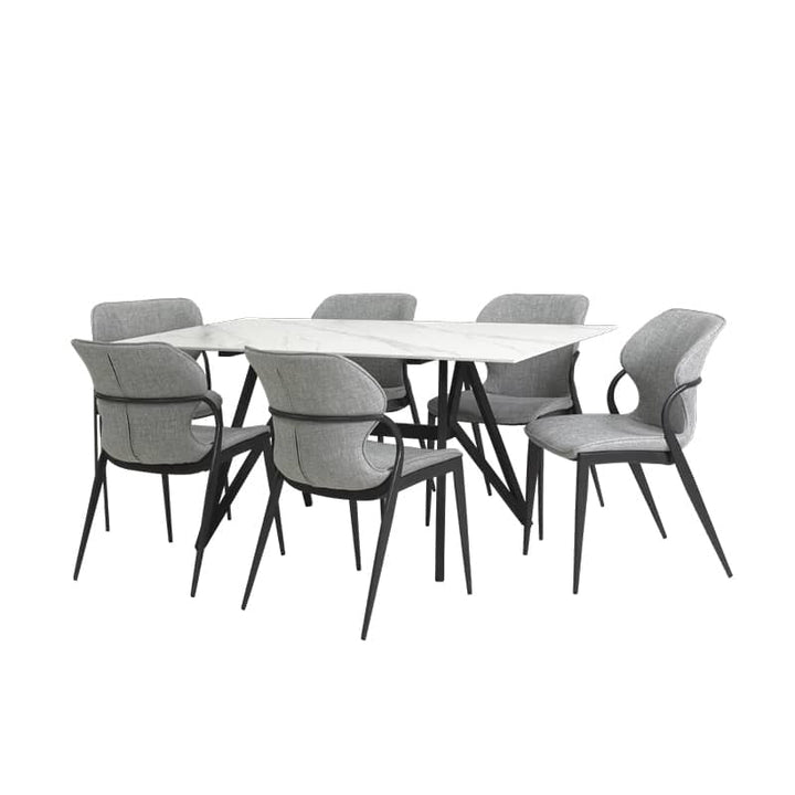 Jolie Sintered Stone Dining Table W1600mm + Jone Chairs (1 + 6 Dining Set)