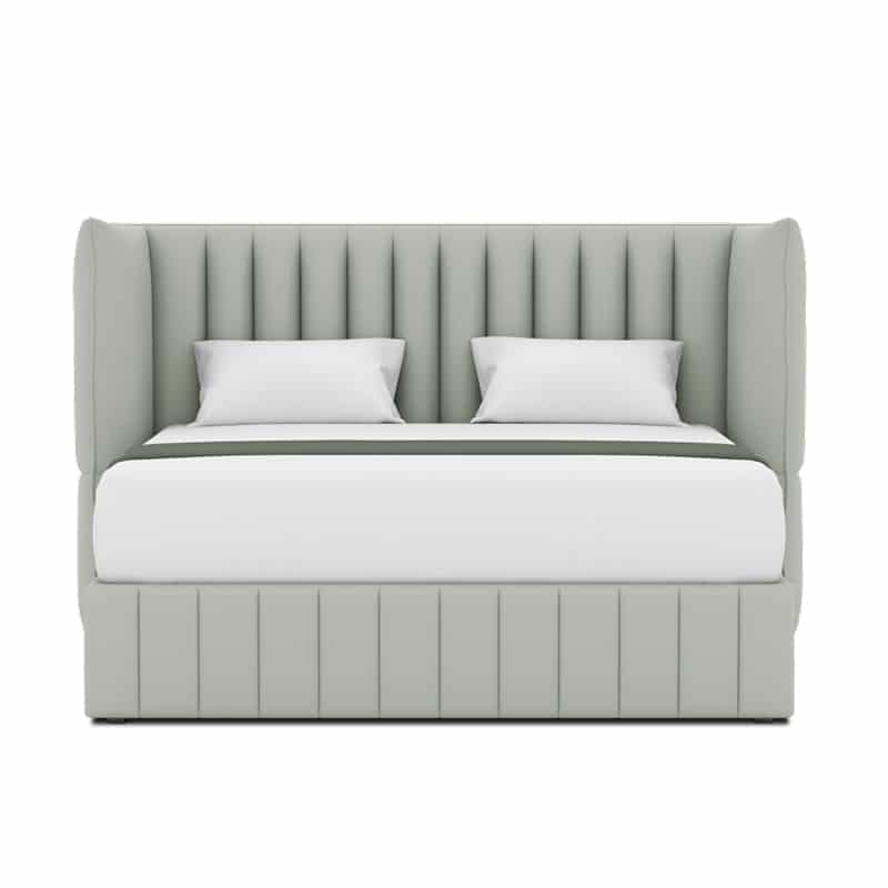 Le Karren Headboard + Le Lorren Bed Frame (Half Leather)