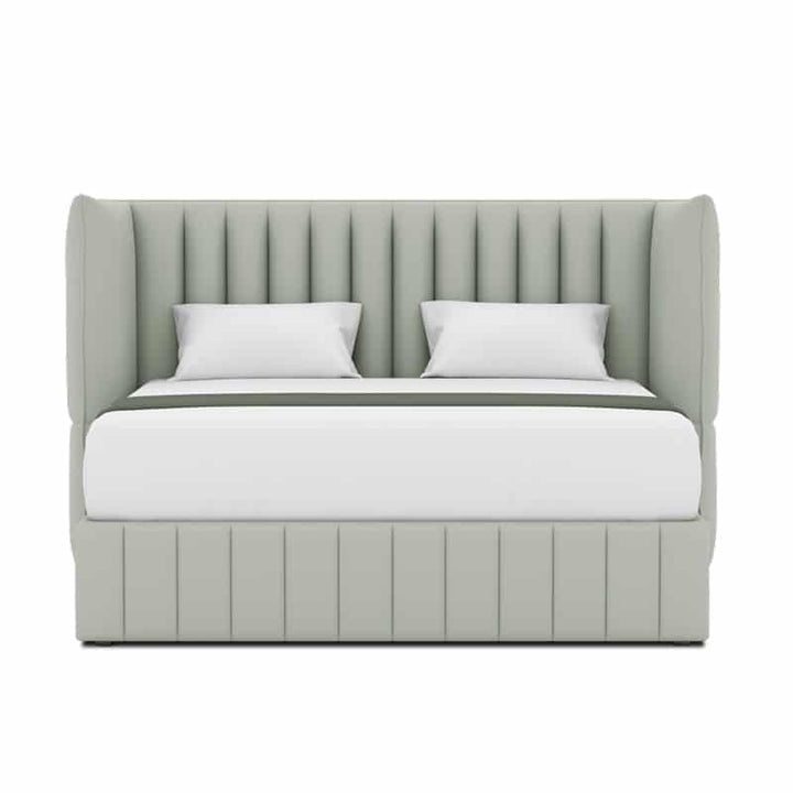 Le Karren Headboard + Le Lorren Bed Frame (Half Leather)
