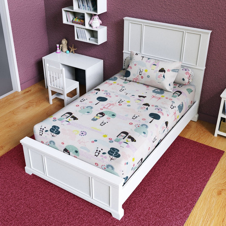 Kid's World Cotton Blend Fitted Bedsheet Set