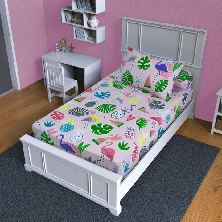 Kid's World Cotton Blend Fitted Bedsheet Set