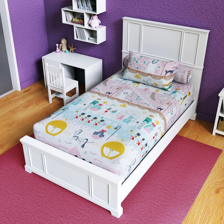 Kid's World Cotton Blend Fitted Bedsheet Set