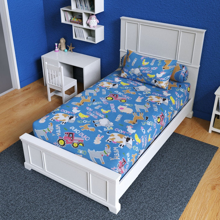 Kid's World Cotton Blend Fitted Bedsheet Set