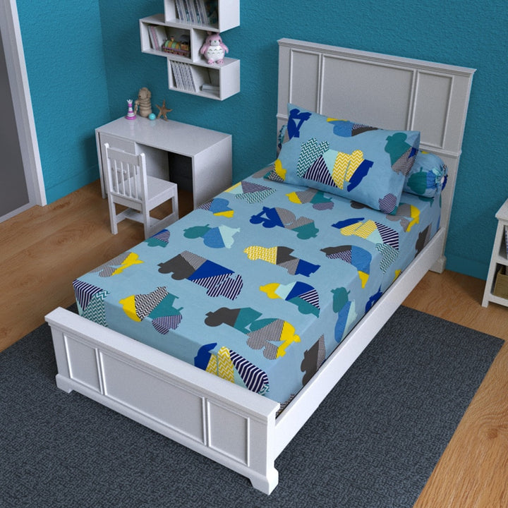 Kid's World Cotton Blend Fitted Bedsheet Set