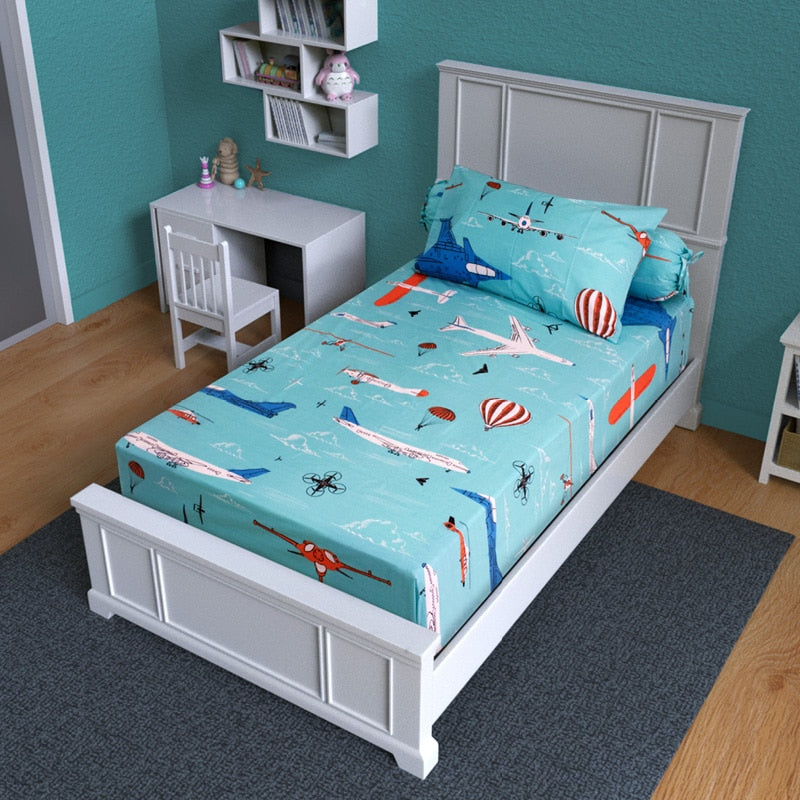 Kid's World Cotton Blend Fitted Bedsheet Set