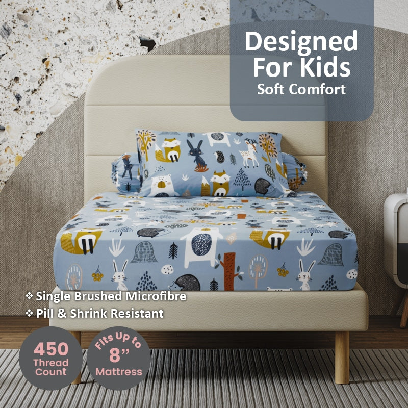Kids Connection Microfibre Fitted Bedsheet Set