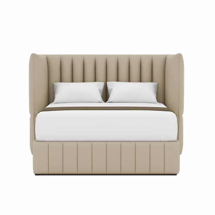 Le Karren Headboard + Le Lorren Bed Frame (Half Leather)