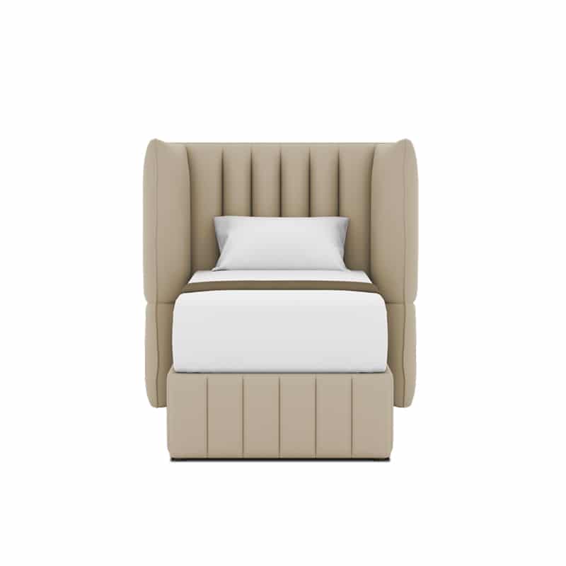 Le Karren Headboard + Le Lorren Bed Frame (Half Leather)
