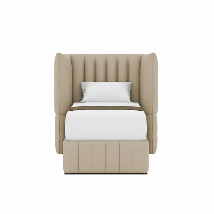 Le Karren Headboard + Le Lorren Bed Frame (Half Leather)
