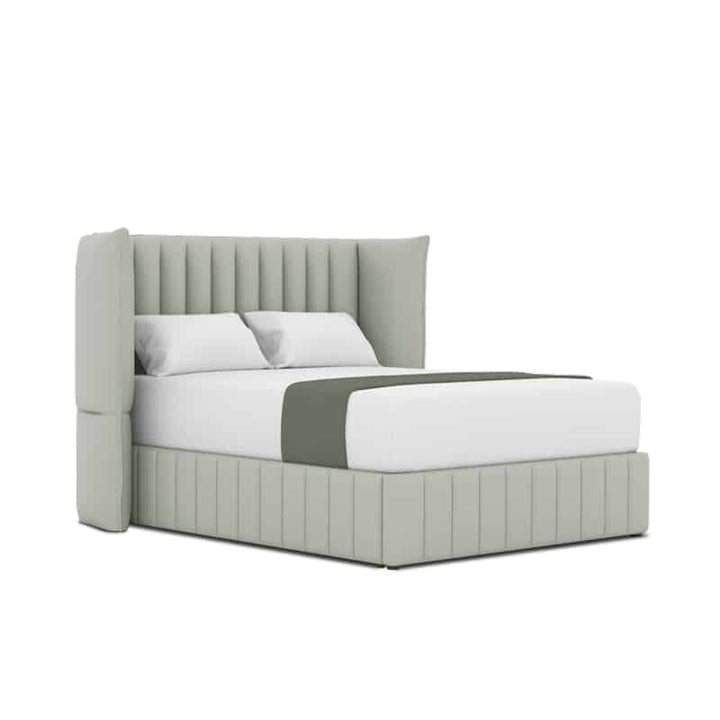 Le Karren Headboard + Le Lorren Bed Frame (Half Leather)