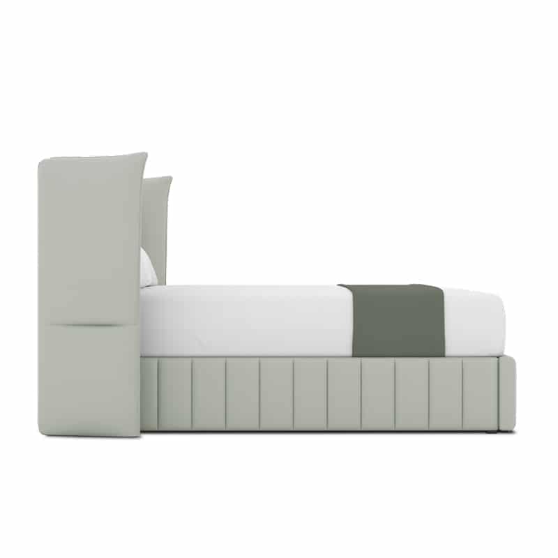 Le Karren Headboard + Le Lorren Bed Frame (Half Leather)