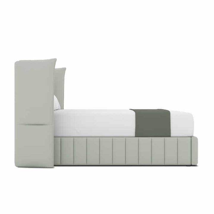 Le Karren Headboard + Le Lorren Bed Frame (Half Leather)