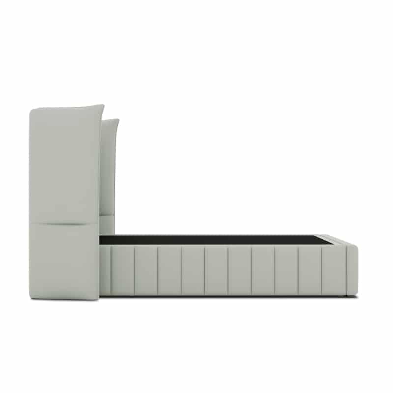 Le Karren Headboard + Le Lorren Bed Frame (Half Leather)