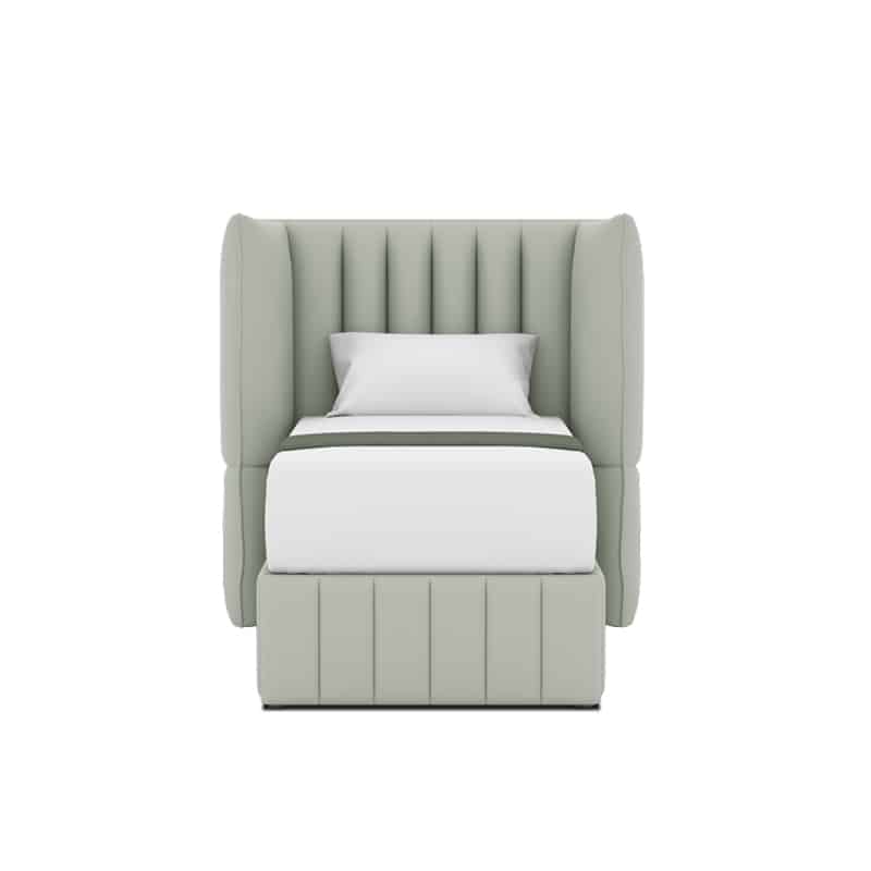 Le Karren Headboard + Le Lorren Bed Frame (Half Leather)